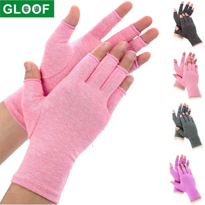 1Pair Copper Arthritis Gloves Half Finger Gloves Fingerless Gloves for Women Compression Gloves for Arthritis,Carpel Tunnel Pain